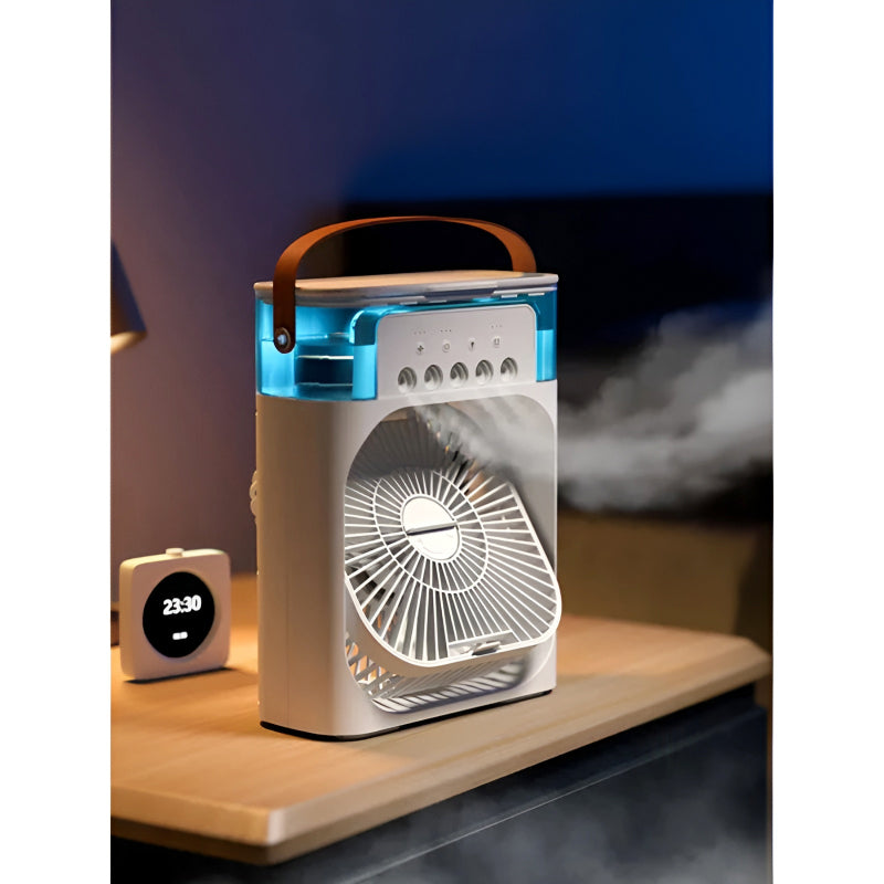 4-In-1 Multi-Function Air  Cooling  USB Fan With 7-Color Night Light...