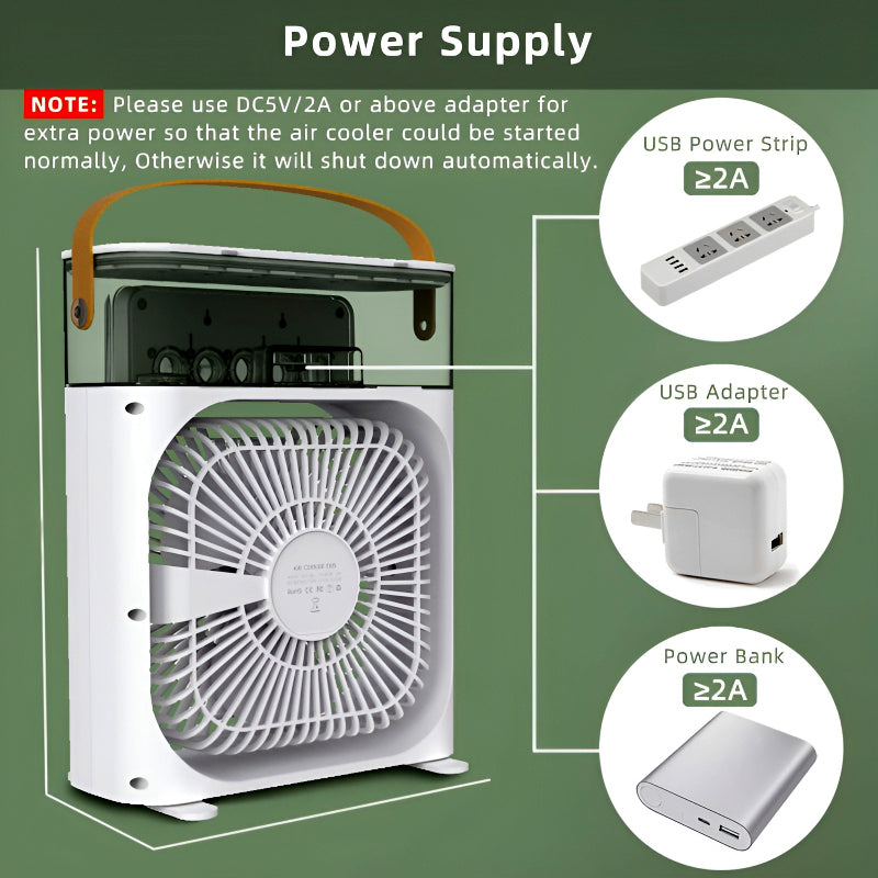 4-In-1 Multi-Function Air  Cooling  USB Fan With 7-Color Night Light...