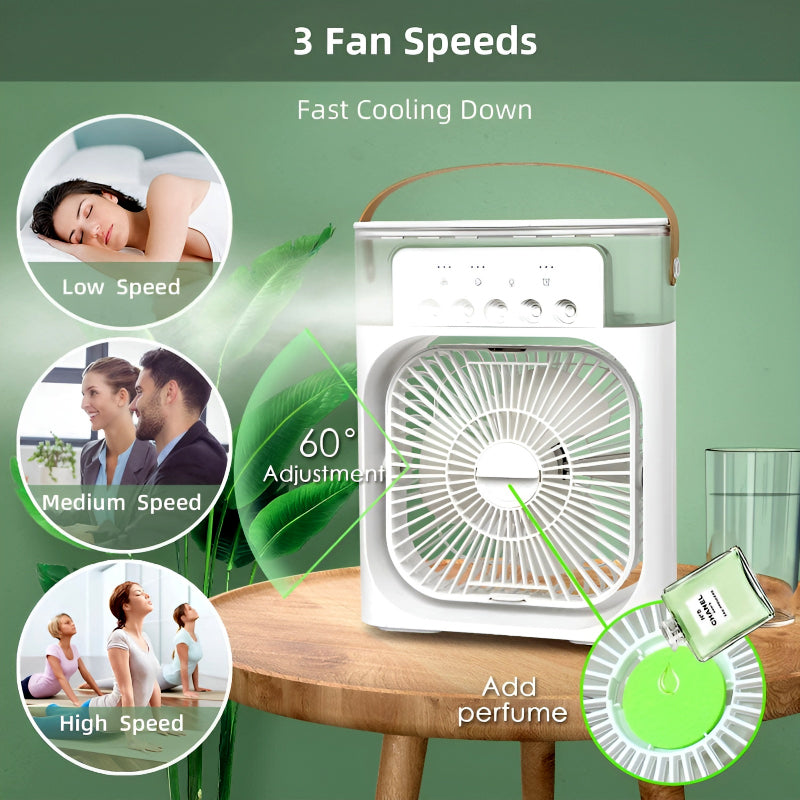4-In-1 Multi-Function Air  Cooling  USB Fan With 7-Color Night Light...
